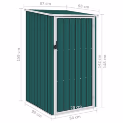 vidaXL Garden Shed Green Galvanised Steel Outdoor Tool Equipment Storage House - Additional view 6