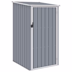 vidaXL Garden Shed Grey Galvanised Steel Outdoor Tool Equipment Storage House