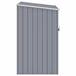 vidaXL Garden Shed Grey Galvanised Steel Outdoor Tool Equipment Storage House