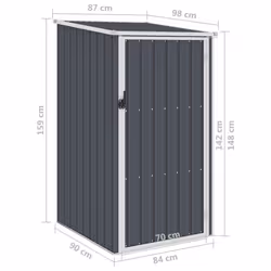 vidaXL Garden Storage Shed Anthracite Grey, Galvanised Steel, Sloped Roof, 87Ã98Ã159 cm, No Floor, Outdoor Tool House - Additional view 6