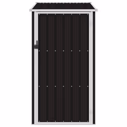 vidaXL Garden Shed Brown Galvanised Steel Outdoor Tool Equipment Storage House
