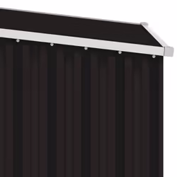 vidaXL Garden Shed Brown Galvanised Steel Outdoor Tool Equipment Storage House - Additional view 5