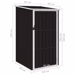 vidaXL Garden Shed Brown Galvanised Steel Outdoor Tool Equipment Storage House - Additional view 6
