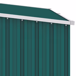 vidaXL Garden Firewood Shed Green Galvanised Steel Outdoor Timber Storage - Additional view 5