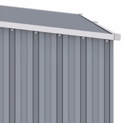 vidaXL Garden Firewood Shed Grey Galvanised Steel Outdoor Timber Storage House - Additional view 5