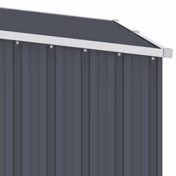 vidaXL Garden Firewood Shed Anthracite Galvanised Steel Outdoor Timber Storage - Additional view 4