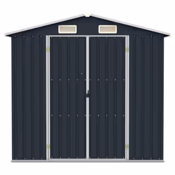 vidaXL Garden Shed Anthracite Galvanised Steel Outdoor Tool Storage Cupboard