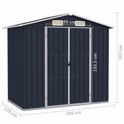 vidaXL Garden Shed Anthracite Galvanised Steel Outdoor Tool Storage Cupboard - Additional view 6