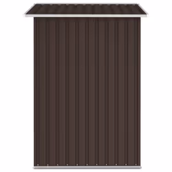 vidaXL Garden Shed Brown Galvanised Steel Outdoor Tool Storage House Cupboard