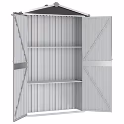 vidaXL Garden Shed Anthracite Galvanised Steel Outdoor Tool Storage Shed House - Additional view 2