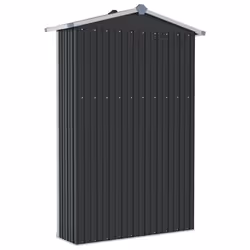 vidaXL Garden Shed Anthracite Galvanised Steel Outdoor Tool Storage Shed House - Additional view 4
