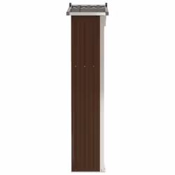 vidaXL Garden Shed Brown Galvanised Steel Outdoor Terrance Tool Storage Shed - Additional view 4