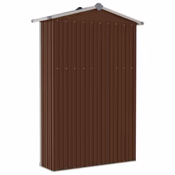 vidaXL Garden Shed Brown Galvanised Steel Outdoor Terrance Tool Storage Shed - Additional view 5