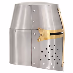 vidaXL Medieval Crusader Knight Helmet LARP Replica Silver Steel Armour Weapon