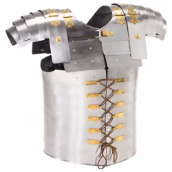 vidaXL Roman Medieval Body Armour LARP Replica Silver Steel Replica Cosplay