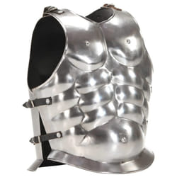 vidaXL German Medieval Body Armour Cuirass LARP Replica Silver Steel Replica