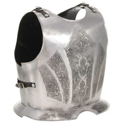 vidaXL Medieval Knight Body Armour Cuirass LARP Silver Steel Cosplay Replica