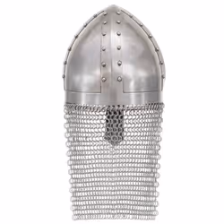 vidaXL Crusader Knight Helmet LARP Replica Silver Steel Armour Warrior Weapon