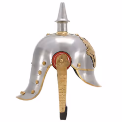 vidaXL German Prussian Helmet Antique Replica LARP Silver Steel Armour Weapon