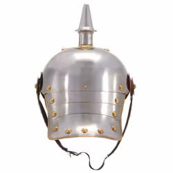 vidaXL German Prussian Helmet Antique Replica LARP Silver Steel Armour Weapon