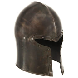 vidaXL Medieval Knight Helmet Antique Replica LARP Silver Steel Armour Weapon