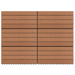 vidaXL 6x WPC Tiles Brown Decking Pool Interlocking Floor Bathrooms Pool Spa