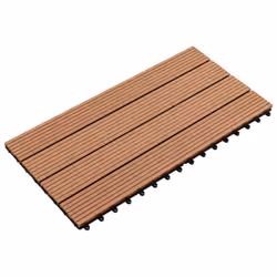 vidaXL 6x WPC Tiles Brown Decking Pool Interlocking Floor Bathrooms Pool Spa