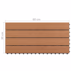 vidaXL 6x WPC Tiles Brown Decking Pool Interlocking Floor Bathrooms Pool Spa