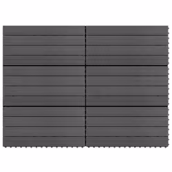 vidaXL 6x WPC Tiles Grey Decking Pool Interlocking Floor Bathrooms Pool Spa