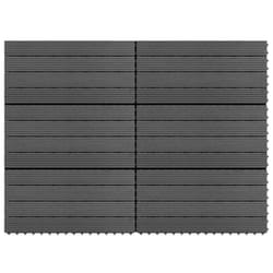 vidaXL 6x WPC Tiles Grey Decking Pool Interlocking Floor Bathrooms Pool Spa
