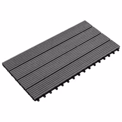 vidaXL 6x WPC Tiles Grey Decking Pool Interlocking Floor Bathrooms Pool Spa