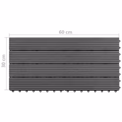 vidaXL 6x WPC Tiles Grey Decking Pool Interlocking Floor Bathrooms Pool Spa