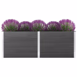 vidaXL Garden Raised Bed WPC Grey Patio Lawn Flower Pot Box Basket Raised Bed