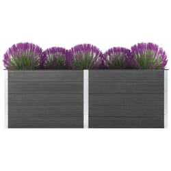 vidaXL Garden Raised Bed WPC Grey Patio Lawn Flower Pot Box Basket Raised Bed