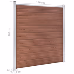 vidaXL Garden Fence WPC 180x186cm Brown Outdoor Backyard Fencing Wall Panel - Additional view 8