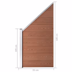vidaXL Garden Fence WPC 95 x (105-180) cm Brown Outdoor Backyard Fencing Panel - Additional view 7