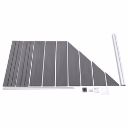 vidaXL Garden Fence WPC 95 x (105-180) cm Grey Outdoor Backyard Fencing Panel - Additional view 2