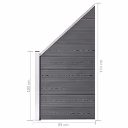 vidaXL Garden Fence WPC 95 x (105-180) cm Grey Outdoor Backyard Fencing Panel - Additional view 7