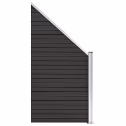 vidaXL Garden Fence WPC 95 x (105-180) cm Grey Outdoor Backyard Fencing Panel - Additional view 8