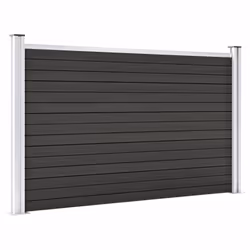 vidaXL Garden Fence WPC Grey Patio Wooden Panel Wall Barriers Edge Border Set