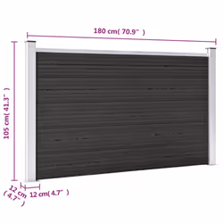 vidaXL Garden Fence WPC Grey Patio Wooden Panel Wall Barriers Edge Border Set - Additional view 8