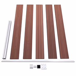vidaXL Garden Fence WPC Brown Patio Wooden Panel Wall Barrier Edge Border Set - Additional view 5