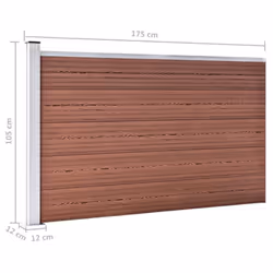 vidaXL Garden Fence WPC Brown Patio Wooden Panel Wall Barrier Edge Border Set - Additional view 8