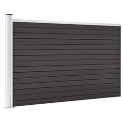 vidaXL Garden Fence WPC Grey Patio Wooden Panel Wall Barriers Edge Border Set - Additional view 10