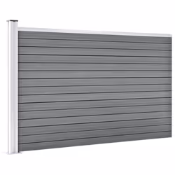 vidaXL Garden Fence WPC Grey Patio Wooden Panel Wall Barriers Edge Border Set