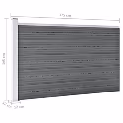 vidaXL Garden Fence WPC Grey Patio Wooden Panel Wall Barriers Edge Border Set - Additional view 8