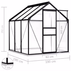 vidaXL Anthracite Aluminium Greenhouse - Additional view 4
