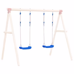 vidaXL Swing Seats Garden Double Swing Chairs with Ropes 2 pcs Blue Polyethene