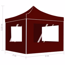 vidaXL Professional Folding Party Tent with Walls Aluminium Bordeaux Marquee