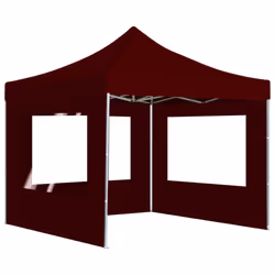 vidaXL Professional Folding Party Tent with Walls Aluminium Bordeaux Marquee - Additional view 4